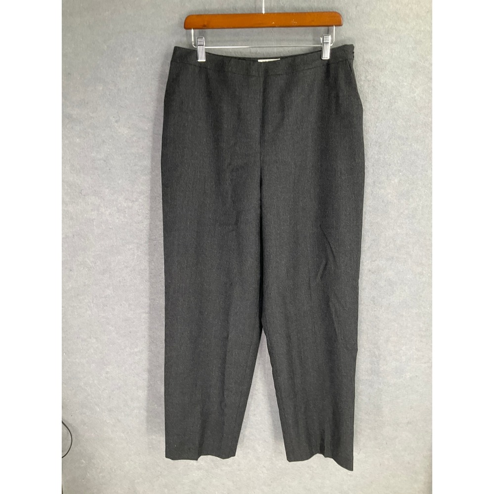 Talbots Womens Pants Charcoal Gray Sz 14 Pleated Front Wool Lined Straight Leg